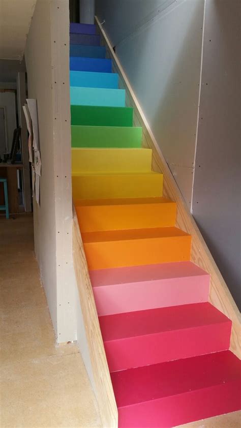 Rainbow Painted Stairs Painted Stairs Hallway Decorating Stairs