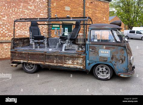 Custom Volkswagen pickup van (340 YUD) on display at the April Scramble ...