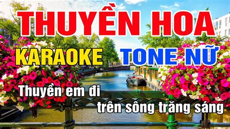 Thuyền Hoa Karaoke Tone Nữ Nhạc Sống gia huy karaoke YouTube