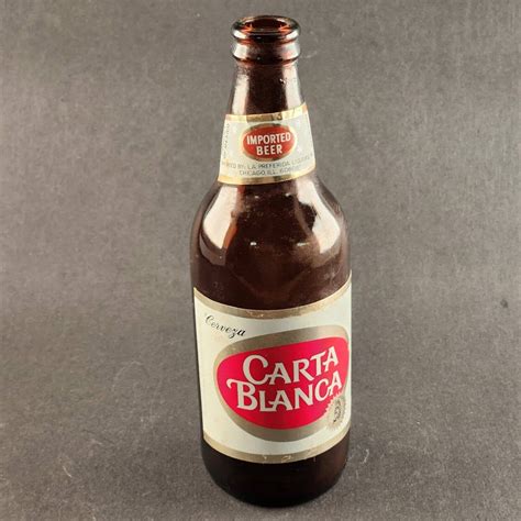 Carta Blanca Beer Bottle Made In Mexico Empty Vintage Imported Beer