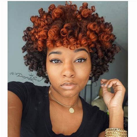 Best Of Photos Burnt Orange Hair Color Roller Set Natural Hair