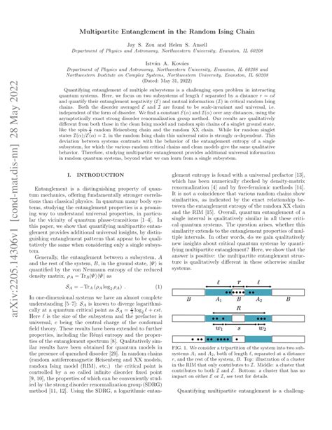 Pdf Multipartite Entanglement In The Random Ising Chain