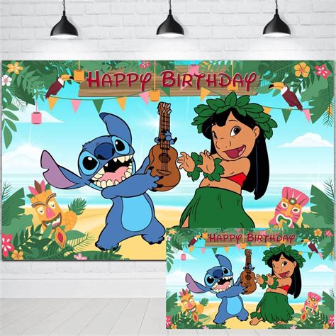 Buy Chunyunfafalou Lilo And Stitch Birthday Party Backdrop Supplies