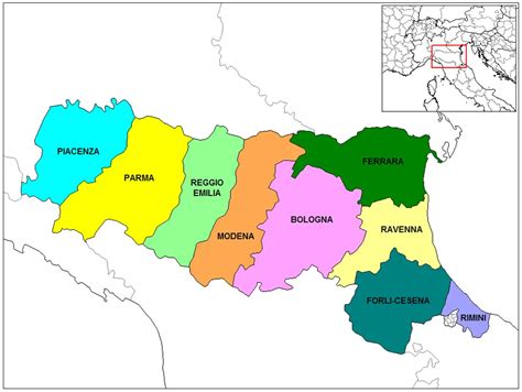 Province Map Of Emilia Romagna