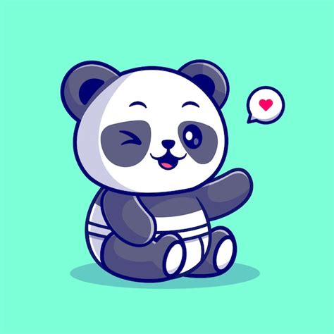 Lindo Panda Sentado Con Pa Al Dibujos Animados Vector Icono Ilustraci N