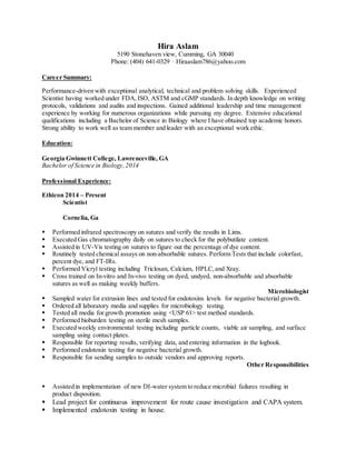 Hira Resume Pdf