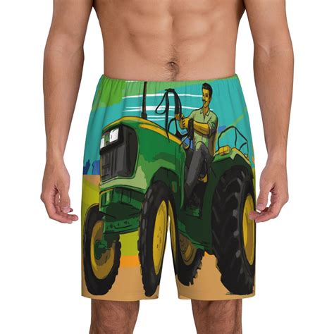 Balery Farmer Working With Tractor At Field Pattern Men S Cotton Knit