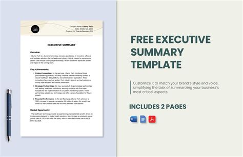 Page 2 Summary Templates In Word Free Download