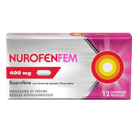 NurofenFem comprimé Médicament Règle douloureuse Ibuprofène 400 mg