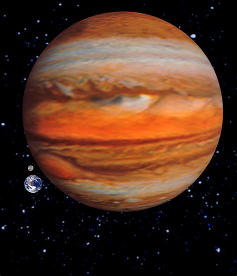 Computer Artwork Showing Jupiter And Earth Sizes Photograph by Victor ...