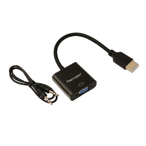 Tecmaster Adaptador Conversor Hdmi Macho A Vga Hembra Cable De Audio