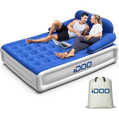 Idoo Matelas Gonflables Avec T Te De Lit Lit Gonflable King Size Avec