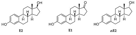 Chemical Structure Of 17β Estradiol E2 Estrone E1 And