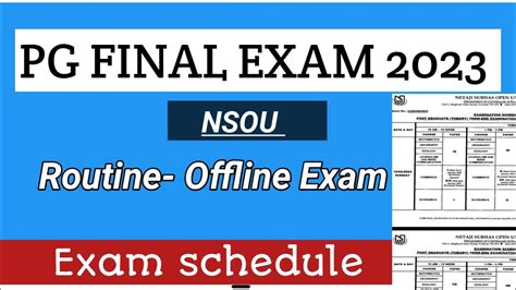 Nsou Pg Final Exam Routine Pg Exam Date Latest News Nsou Ma