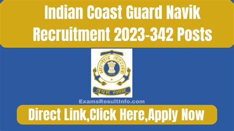 Indian Coast Guard Recruitment 2023 350 Posts Notification Out Apply Now