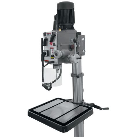 Jet Floor Drill Press Geared Head Fixed 60 Rpm 3000 Rpm 230v Ac Three Phase 20 In Swing