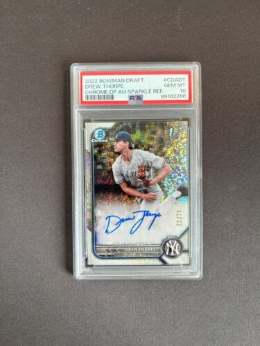 Bowman Draft Drew Thorpe St Chrome Sparkle Refractor Auto Psa