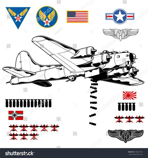 Vector Illustration World War 2 Bomber Stock Vector Royalty Free