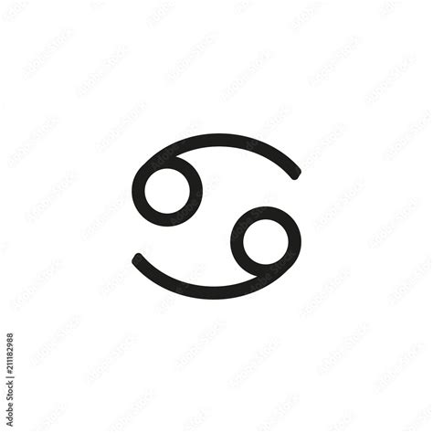 Cancer Zodiac Sign Pictogram Calligraphic Zodiac Signs Vector