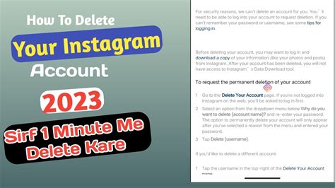 How To Delete Your Instagram Account In Real Trick Pavan