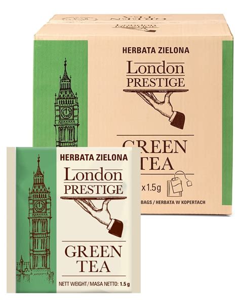 London Prestige Green Tea 1000 herbat i duży drewniany ekspozytor