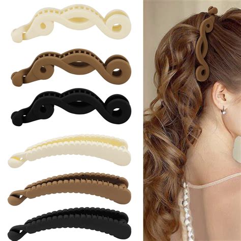 Hapdoo 6pcs Mixed Curve Banana Clips Hair Banana Hair