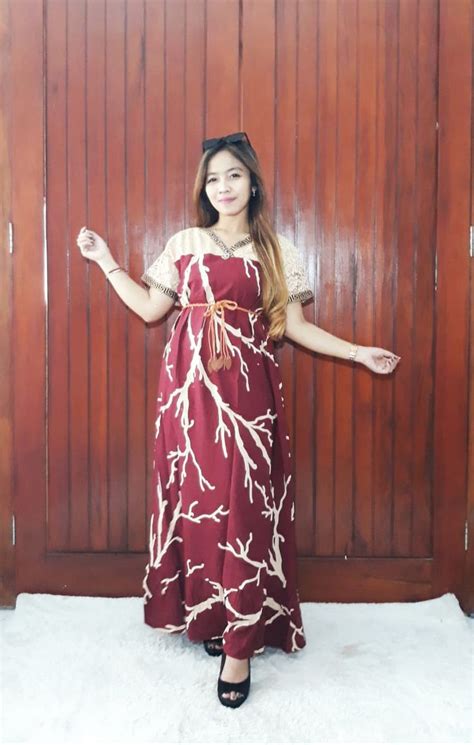 Jual Sack Dress Batik Renda Panjang Kombinasi Brokat Thebatik Co Id