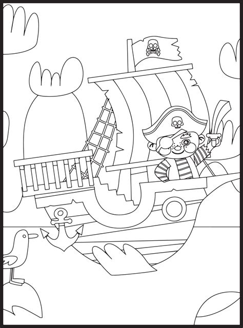Pirate Coloring Pages 16825107 Vector Art At Vecteezy