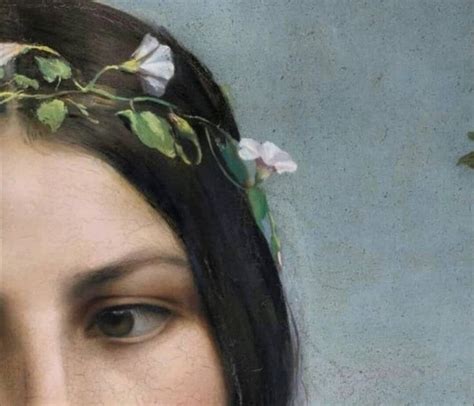 A Painting Of A Woman With Flowers On Her Head And Leaves In Her Hair