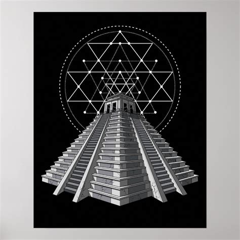 Aztec Pyramid Ancient Mayan Sacred Geometry Design For Ancient History