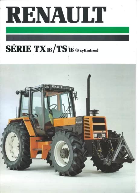 Brochure Prospectus Renault Tracteurs S Rie Tx Ts Cylindres