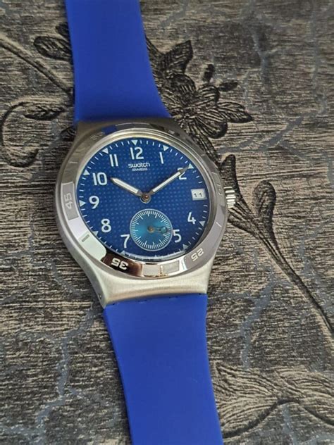 Swatch Irony Men S Blue Dial Swiss Made Stainless Steel Watch Yps G