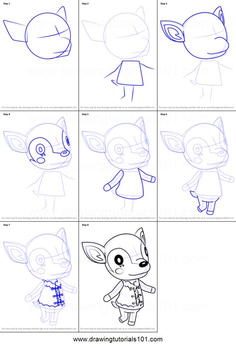 How To Draw Fauna From Animal Crossing Printable Step By Step Drawing