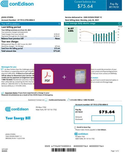 New York Fake Utility Bill Template