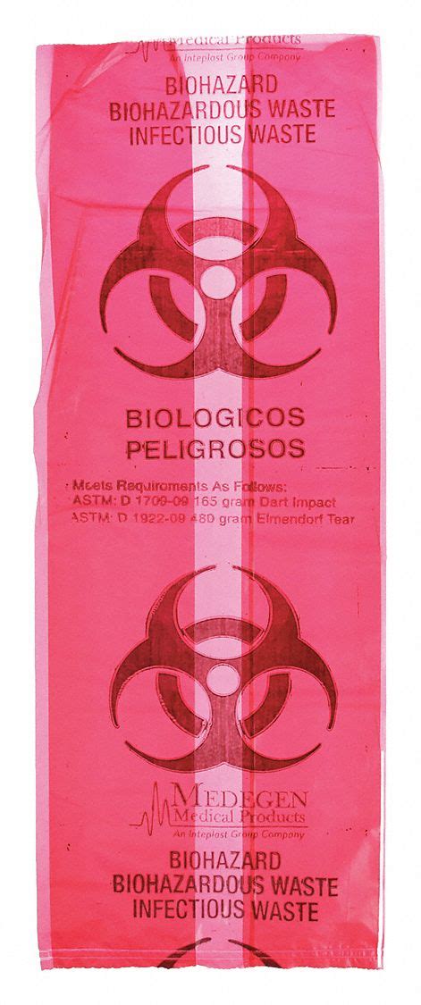 5 Gal Capacity 15 12 In Wd Biohazard Bags 3uaf43uaf4 Grainger