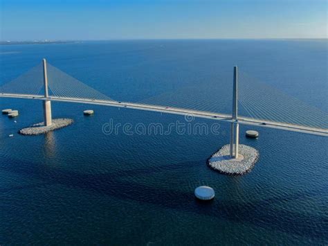 Aerial View Of Sunshine Skyway Bridge Stock Image Image Of