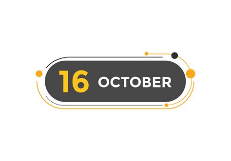 october 16 calendar reminder. 16th october daily calendar icon template ...