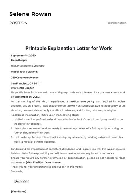 Free Explanation Letter Templates And Examples Edit Online And Download