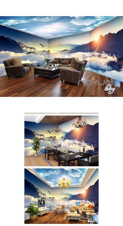 Cloud Sea Peak Theme Space Entire Room Wallpaper Wall Mural Decal Idcqw