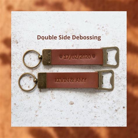 Personalized Leather Bottle Opener Keychain, Custom Engraved Keyring ...