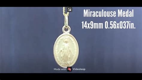 18k Solid Yellow Gold Oval Miraculous Medal Pendant M6281 14 YouTube