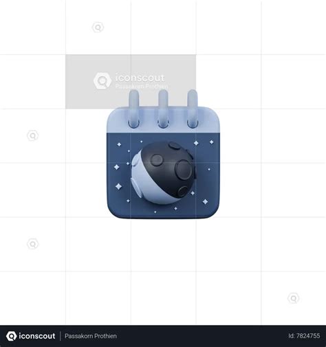 Waning Crescent Moon Phase Calendar 3D Icon download in PNG, OBJ or ...