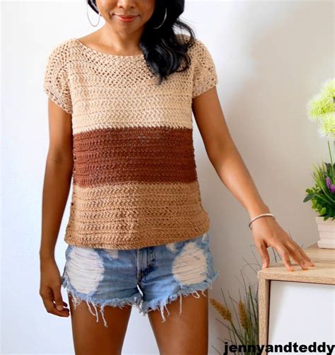 Crochet Short Sleeves Summer Top Pattern Cookie And Cream Top With Video Tutorial Tank Top