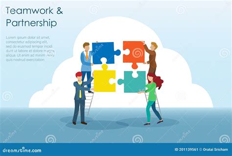 Business Team Work Connecting Jigsaw Puzzles Pieces Together Idea For