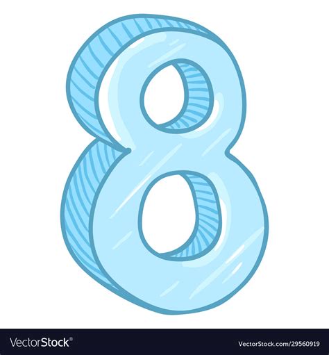 Cartoon - number eight the figure 8 Royalty Free Vector