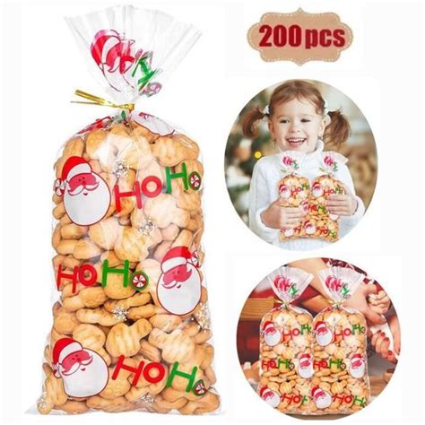 Pcs Sachet Biscuit Noel Christmas Sachets Transparents Pour