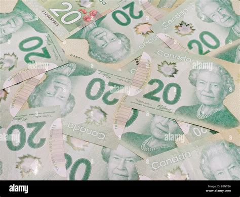 Canadian Twenty Dollar Bills Background Stock Photo Alamy