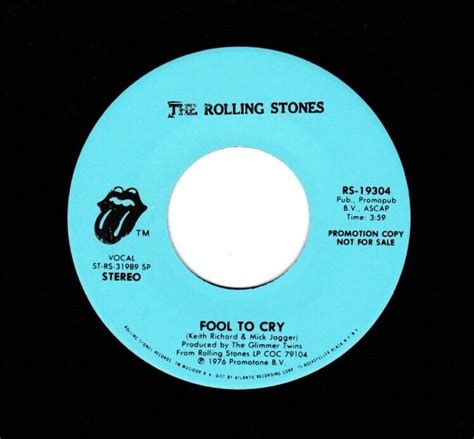 THE ROLLING STONES FOOL TO CRY BLUE LABEL PROMO 45 EBay