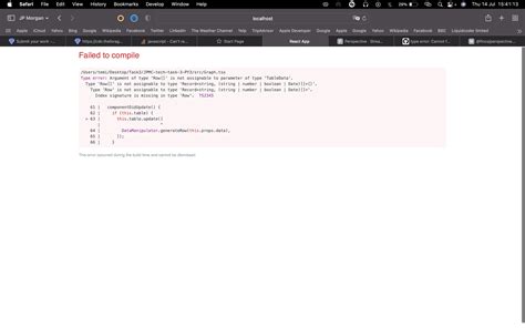 Type Error Argument Of Type Row Is Not Assignable To Parameter Of