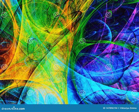 Rainbow Abstract Fractal Background 3d Rendering Illustration Stock